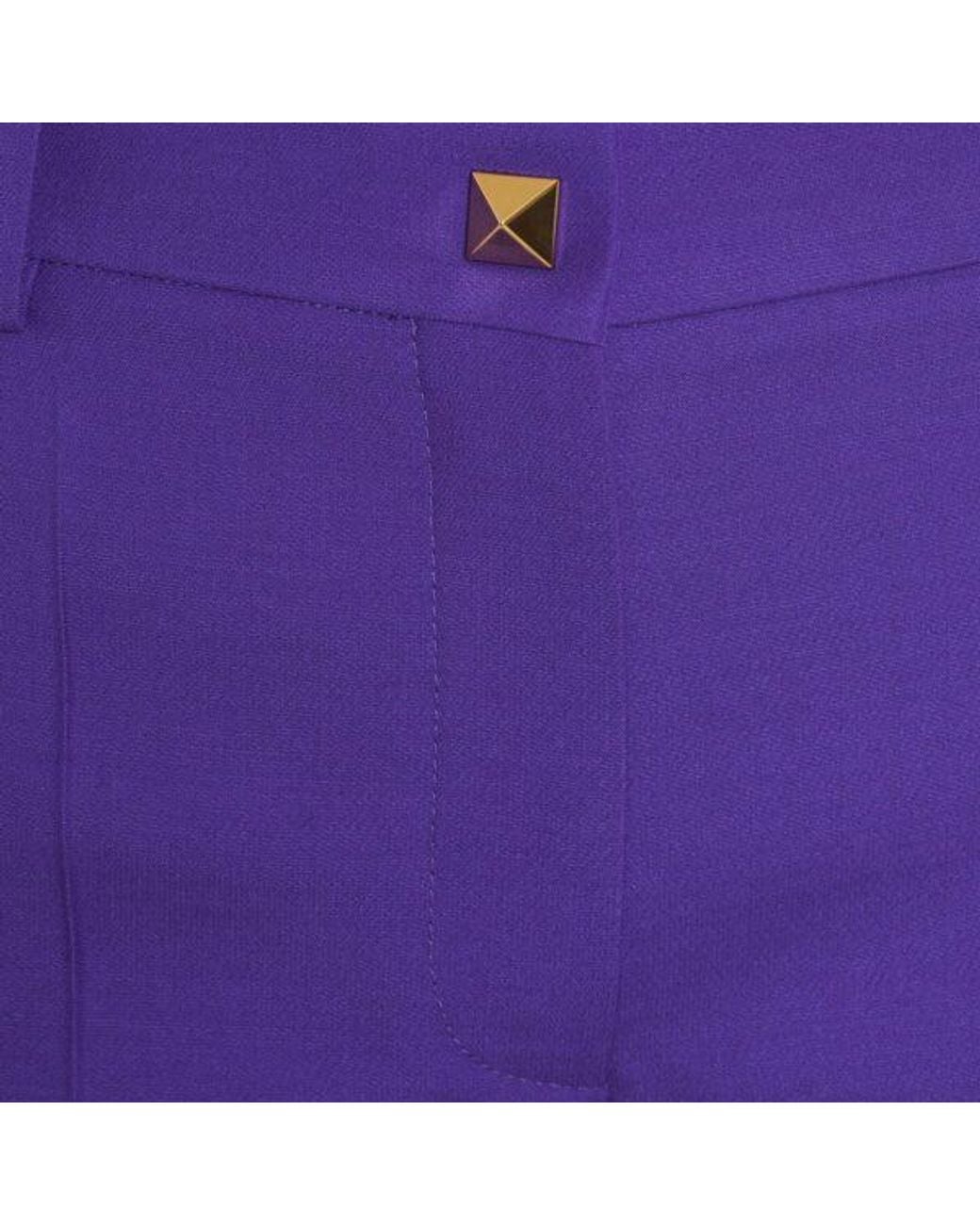 Valentino Purple Belt-Loop Casual Pants