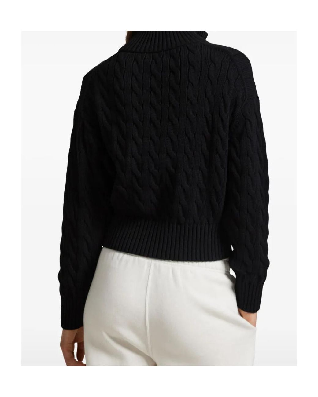 Polo Ralph Lauren Blue Cable-Knit Half-Zip Sweater
