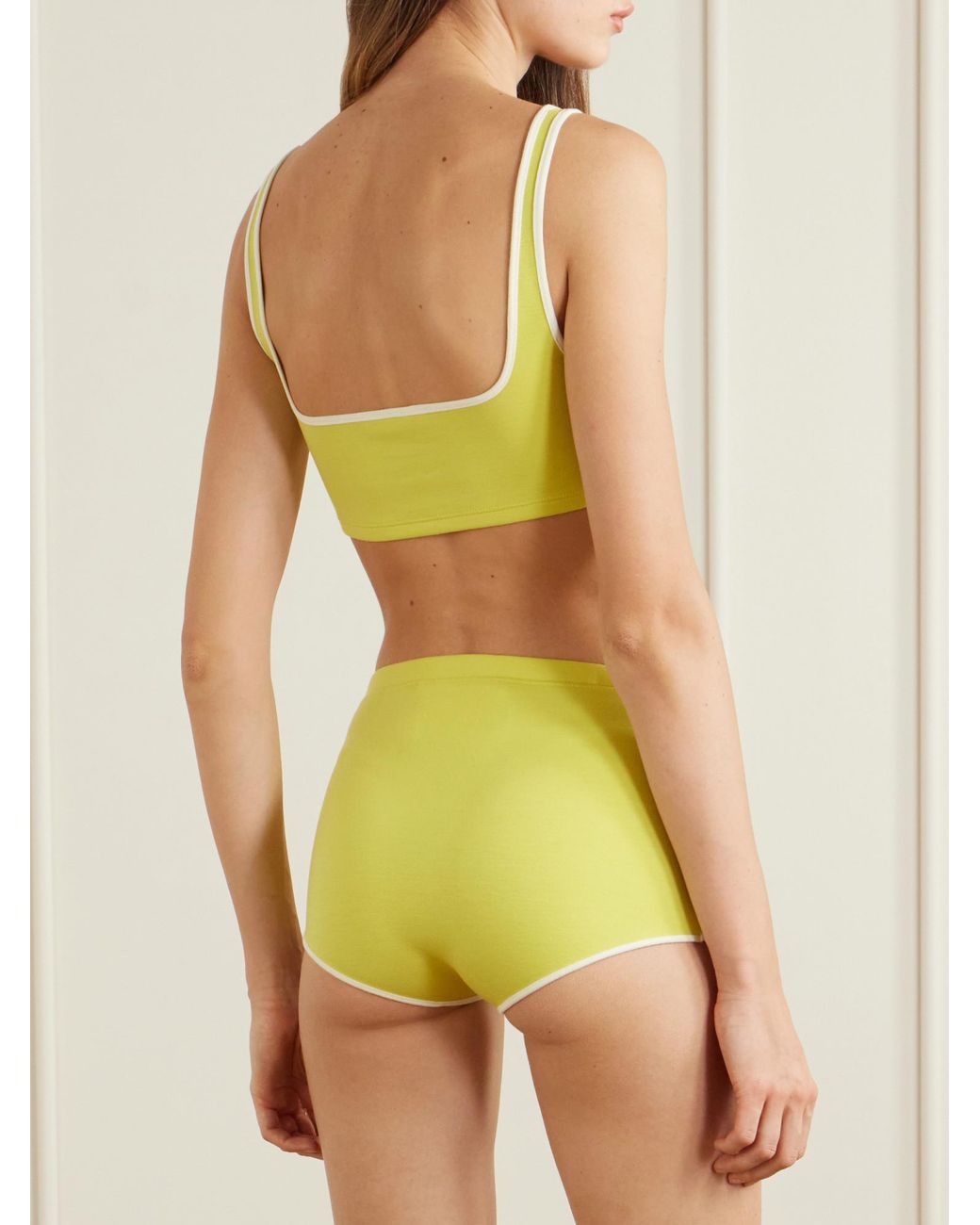 Auralee Yellow Wool-Blend Jersey Bikini