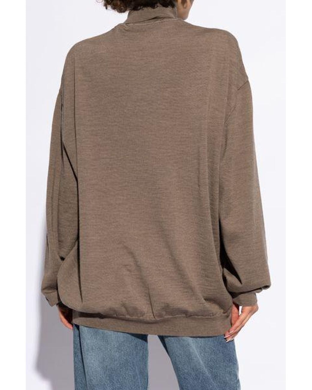 Moschino Brown M Plaque Turtleneck Jumper