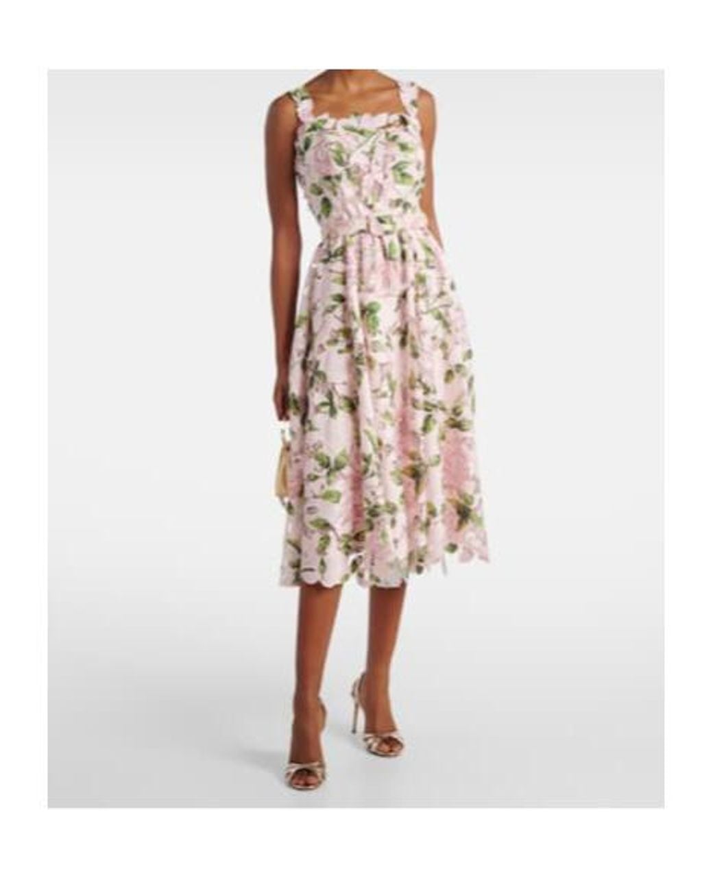 Oscar de la Renta White Floral Guipure Cocktail Dress