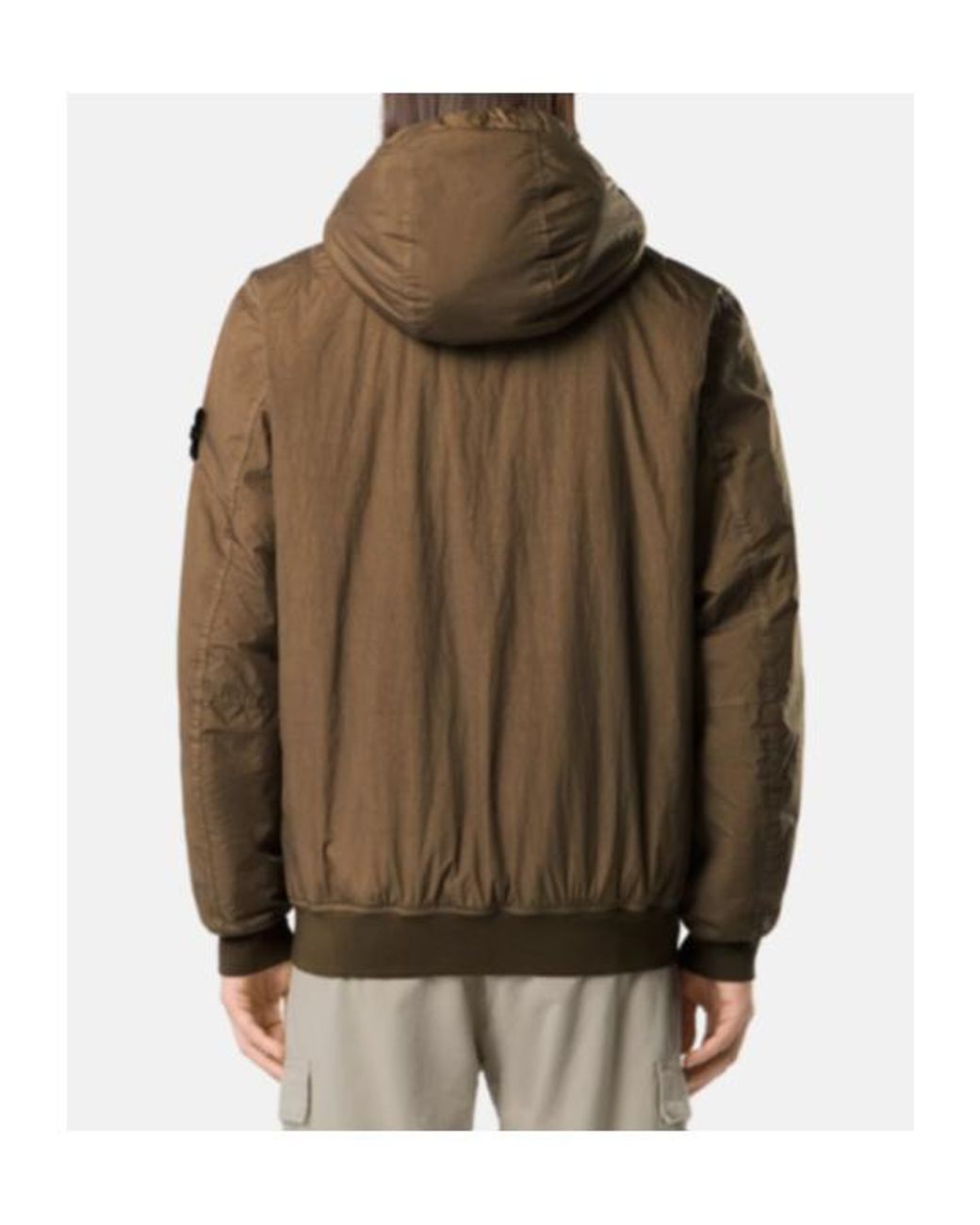 Stone Island Natural Hooded Bomber Jacket for men