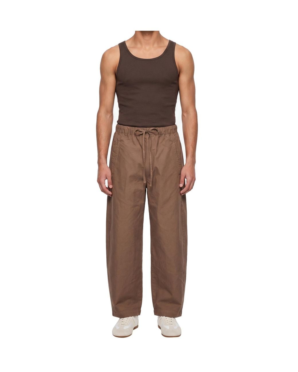 Entire studios Brown Drawstring Lantern-Style Casual Trousers for men