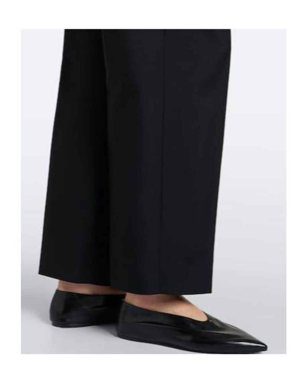 Jil Sander Black Pleated Wool And Mohair Straight Pants
