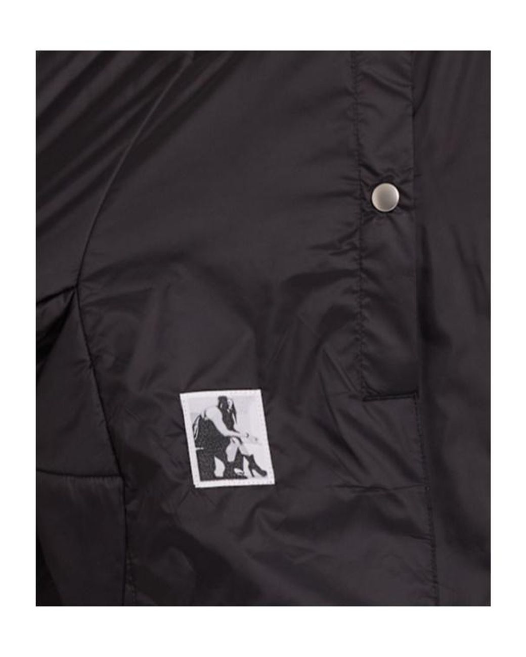 Rick Owens Black Sealed Long Windbreaker Coat for men