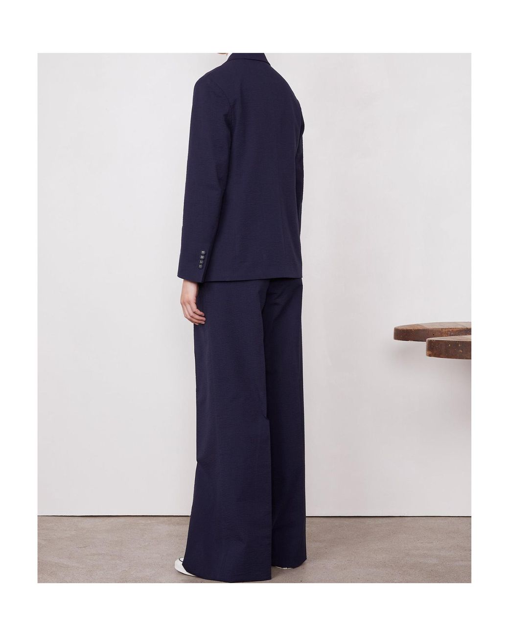 Officine Generale Blue Two-Button Patch Jacket