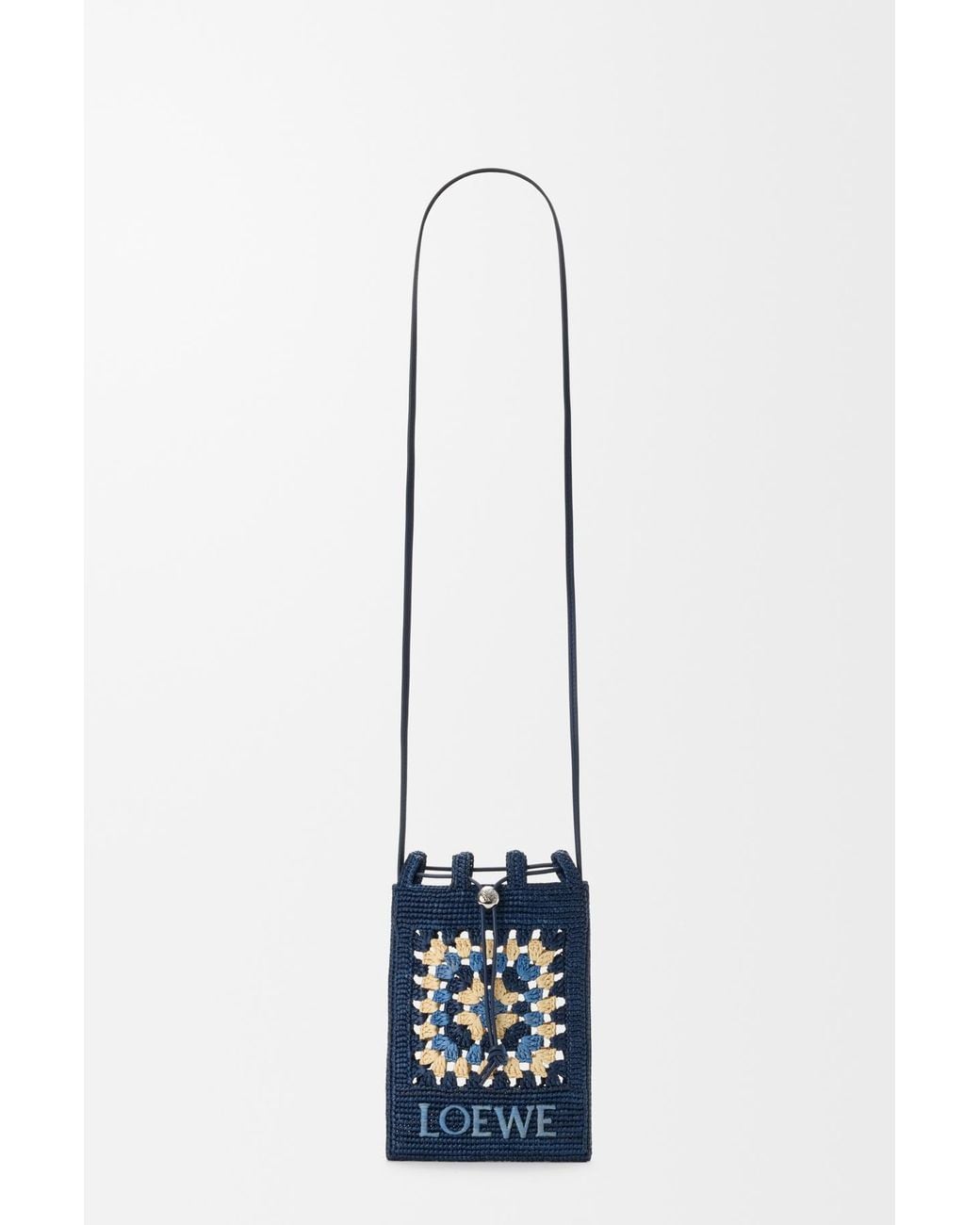 Loewe Blue Crochet-Knit Cross Body Bag