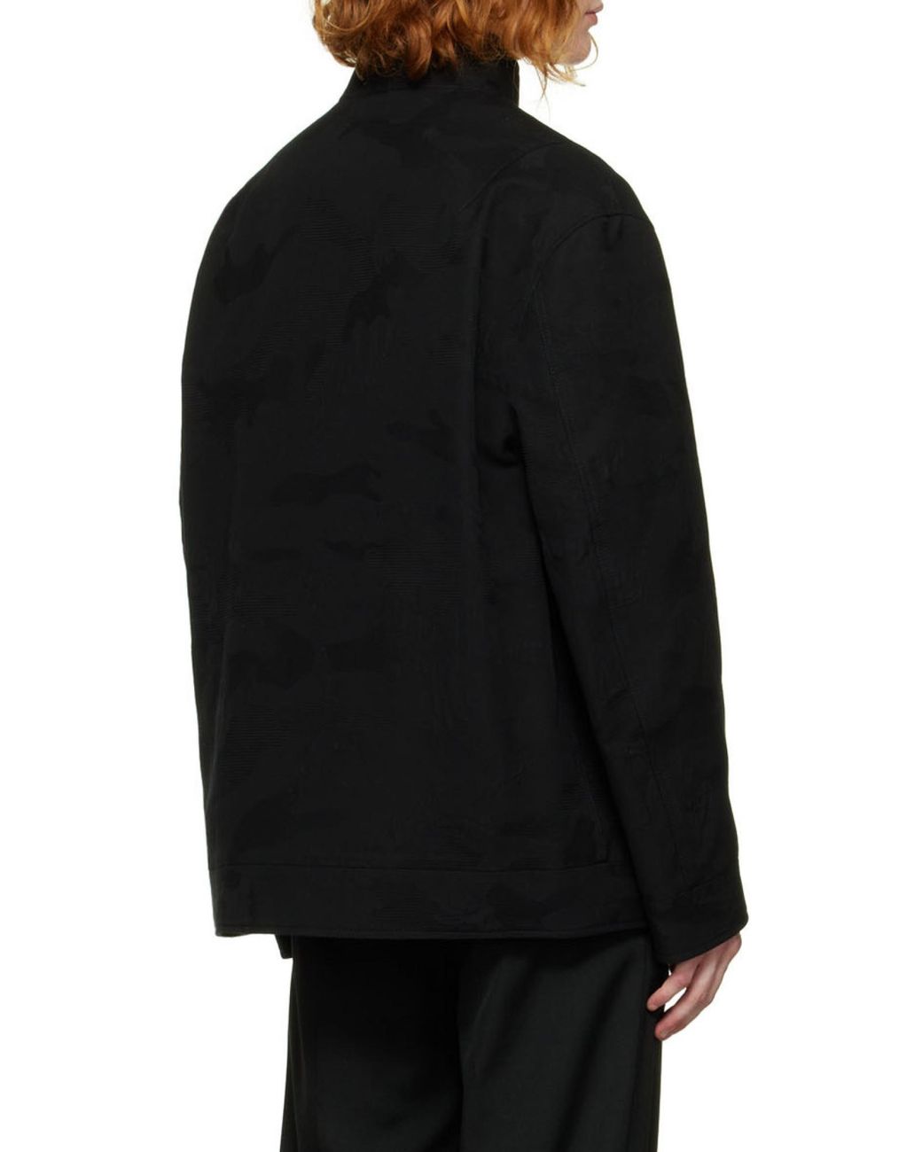 Valentino Black Logo Detailed Zip-Up Long-Sleeved Jacket for men