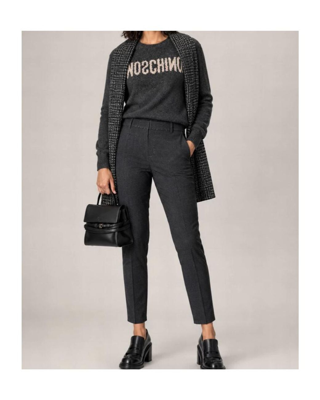 Moschino Black Belt-Detail Shoulder Bag