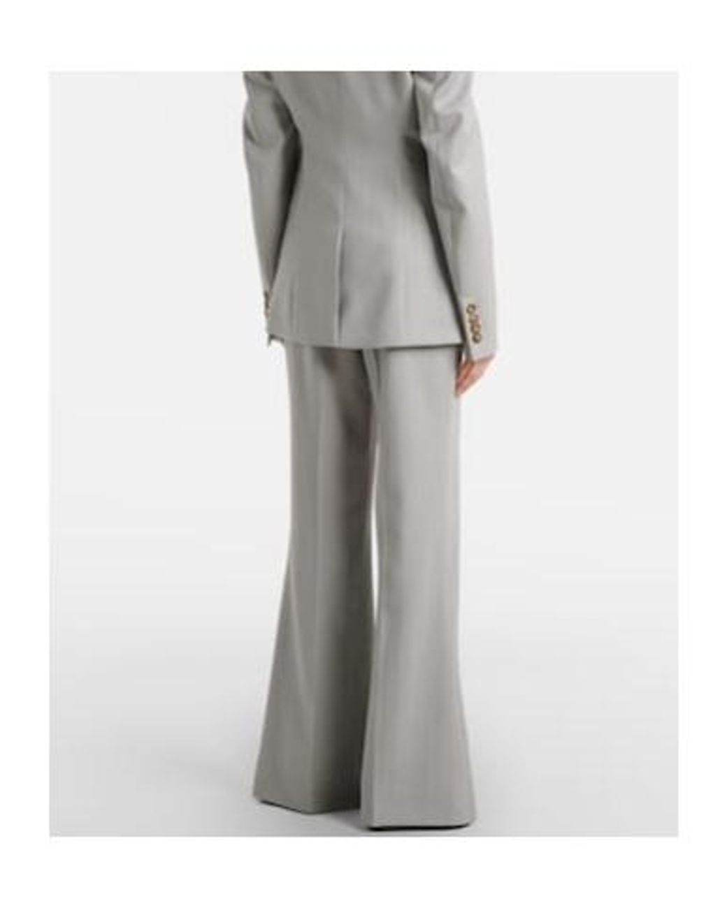 Stella McCartney Gray Striped Wool Bootcut Pants