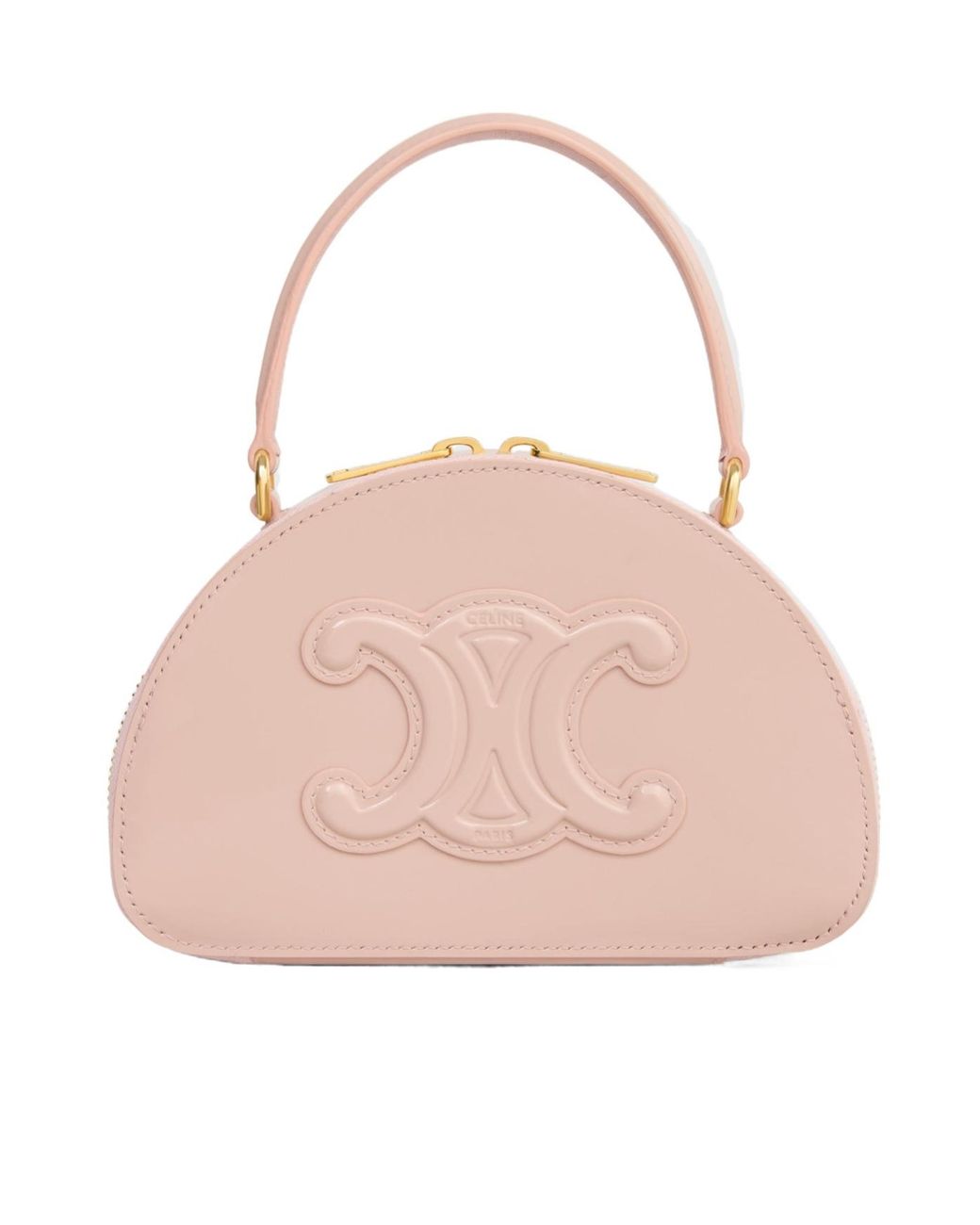 【CELINE】HALF MOON BAG HALF MOON CASE IN triomphe canvas and calfskin - TAN | CELINE