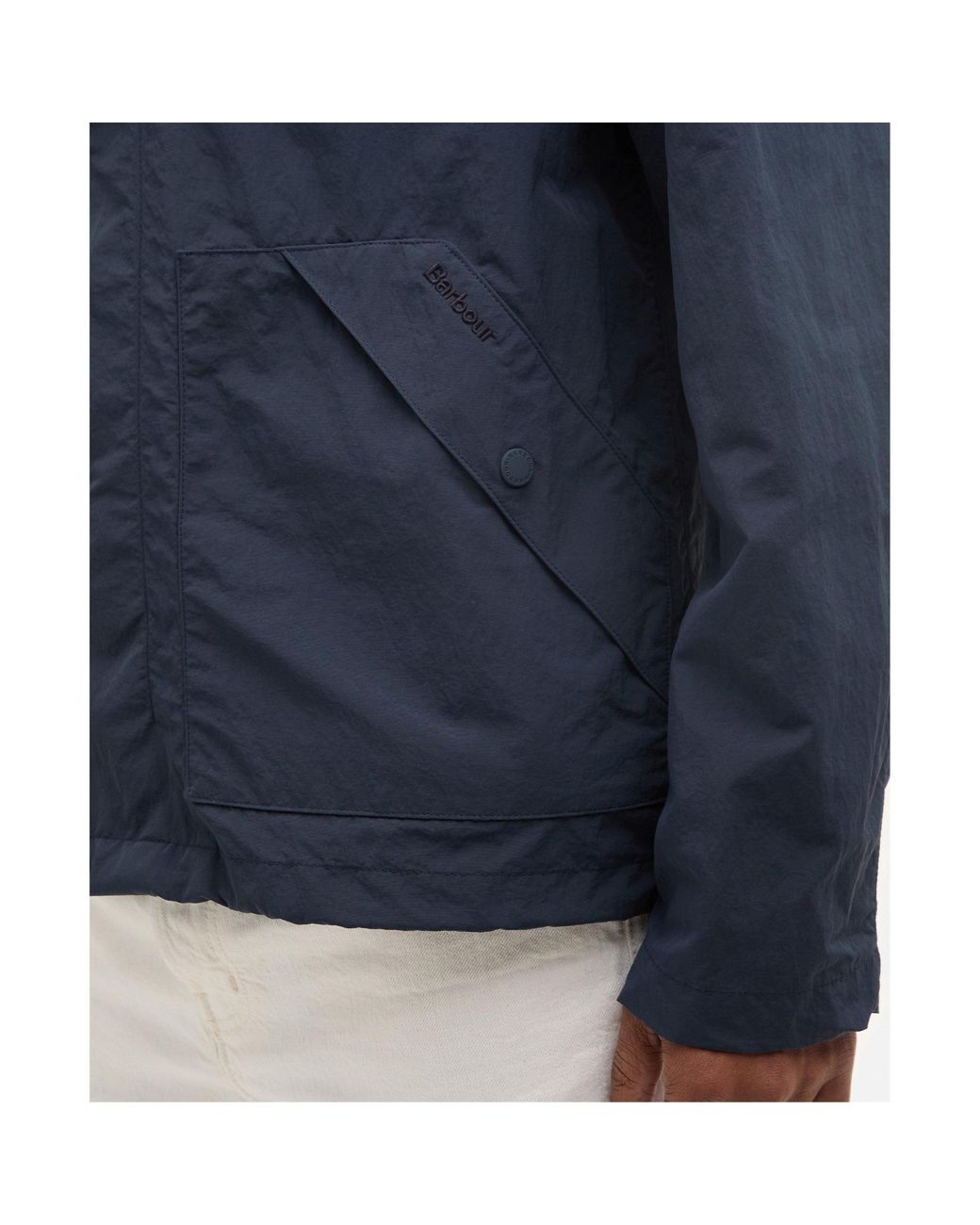 Barbour Blue Zippered Hooded Raincoat for men
