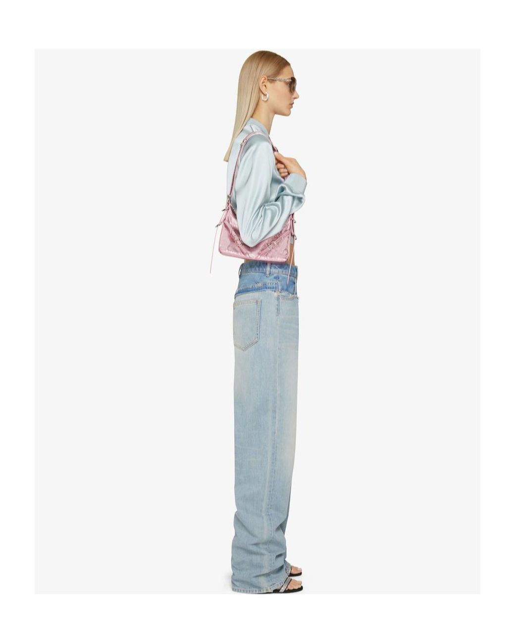 Givenchy Blue Frayed Edge Wide-Leg Jeans