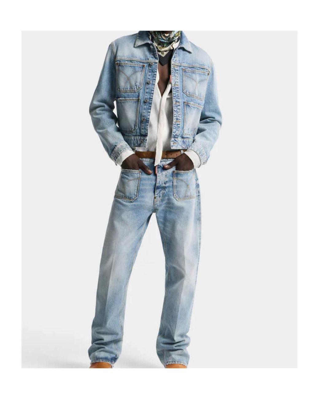 DSquared² Blue Button-Up Denim Jacket for men