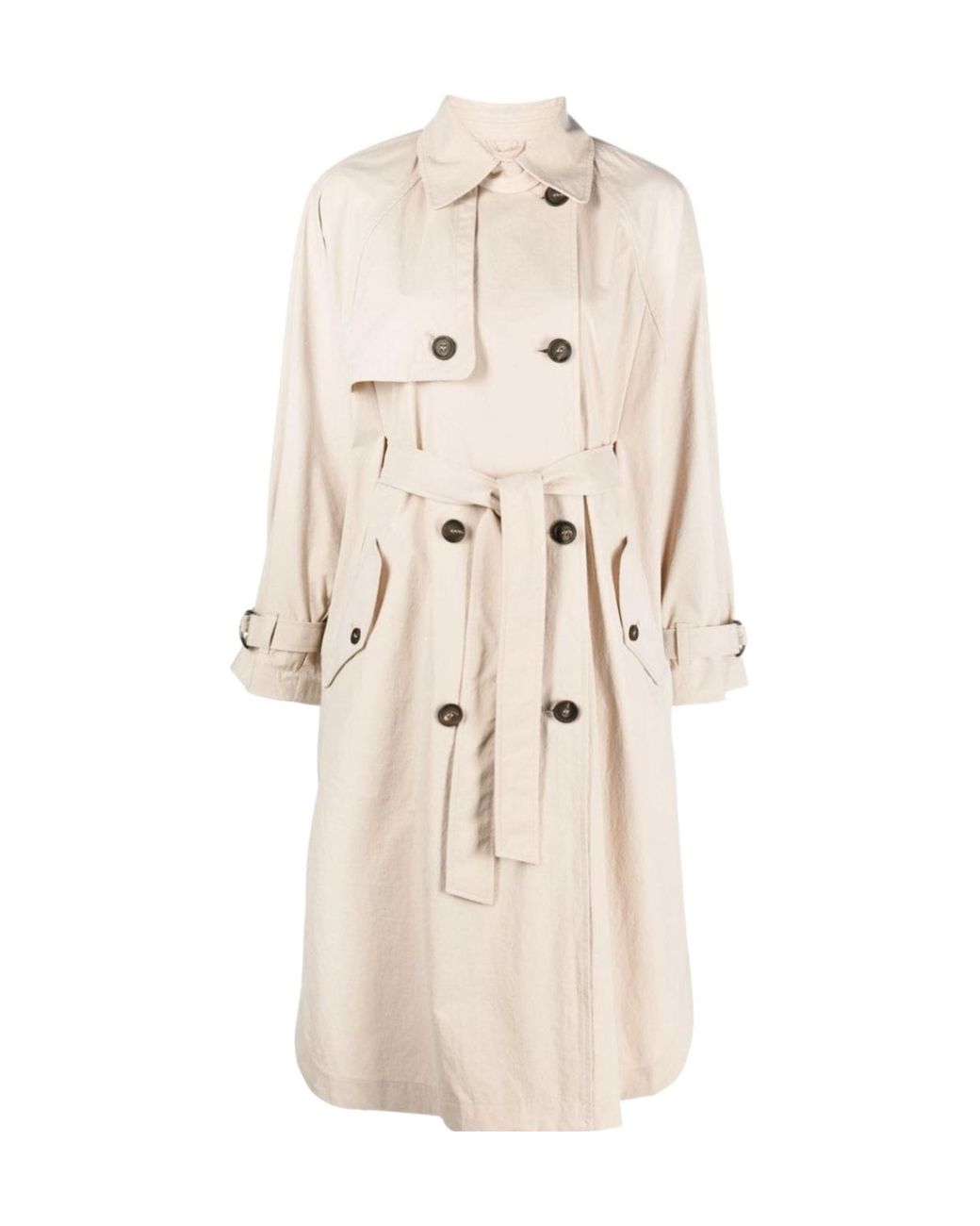 Brunello Cucinelli Natural Long-Sleeved Trench Coat