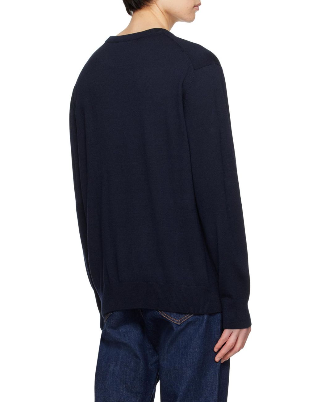 Maison Kitsuné Blue Maison Kitsuné Fox Head Patch Long-Sleeved Jumper for men