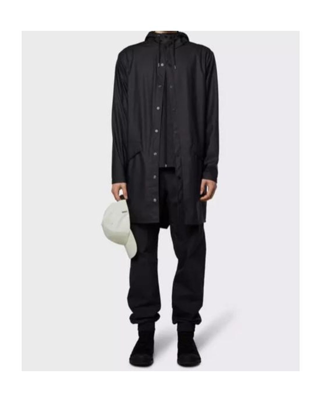 Rains Blue Long-Sleeved Hooded Raincoat for men