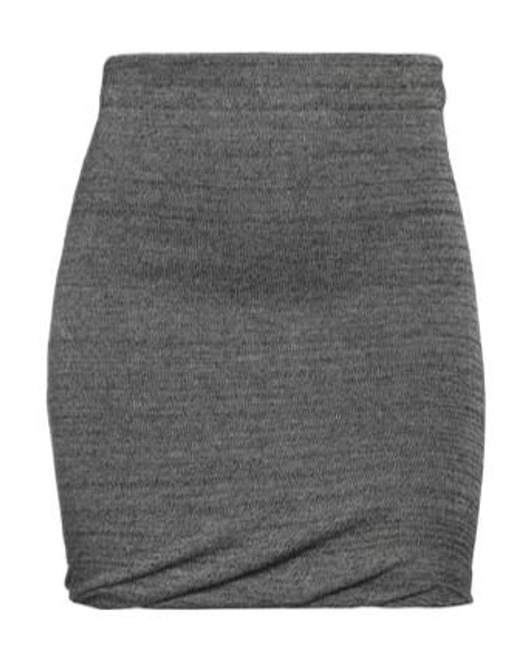 Isabel Marant Gray Vertically Striped Knit Bodycon Mini Skirt