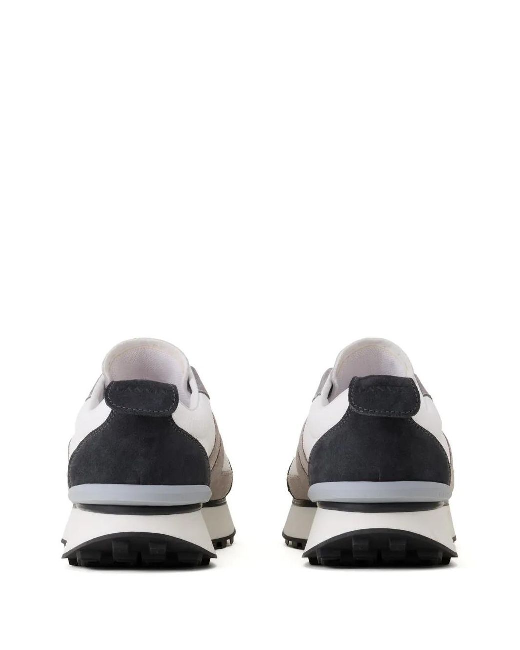 Lanvin White Bumper Striped Lace-Up Sneakers for men