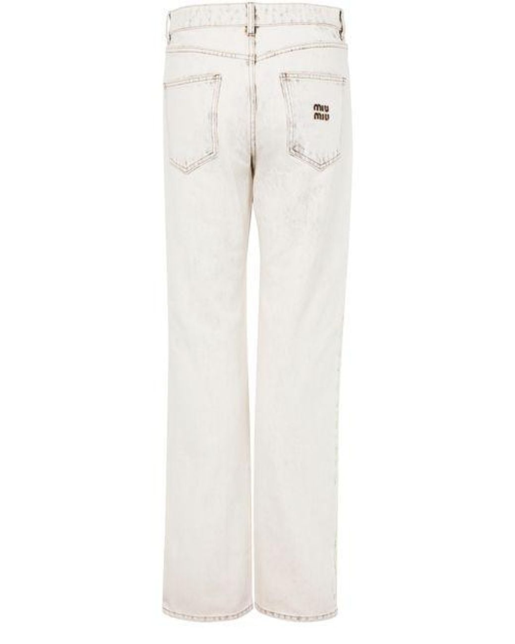 Miu Miu White Straight-Cut Jeans