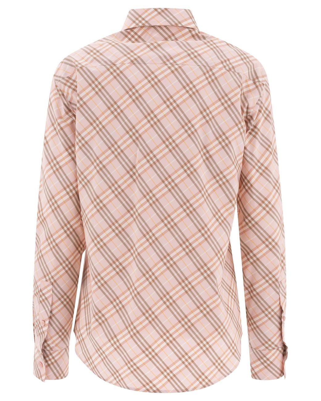 Burberry Pink Logo Embroidered Checkered Shirt