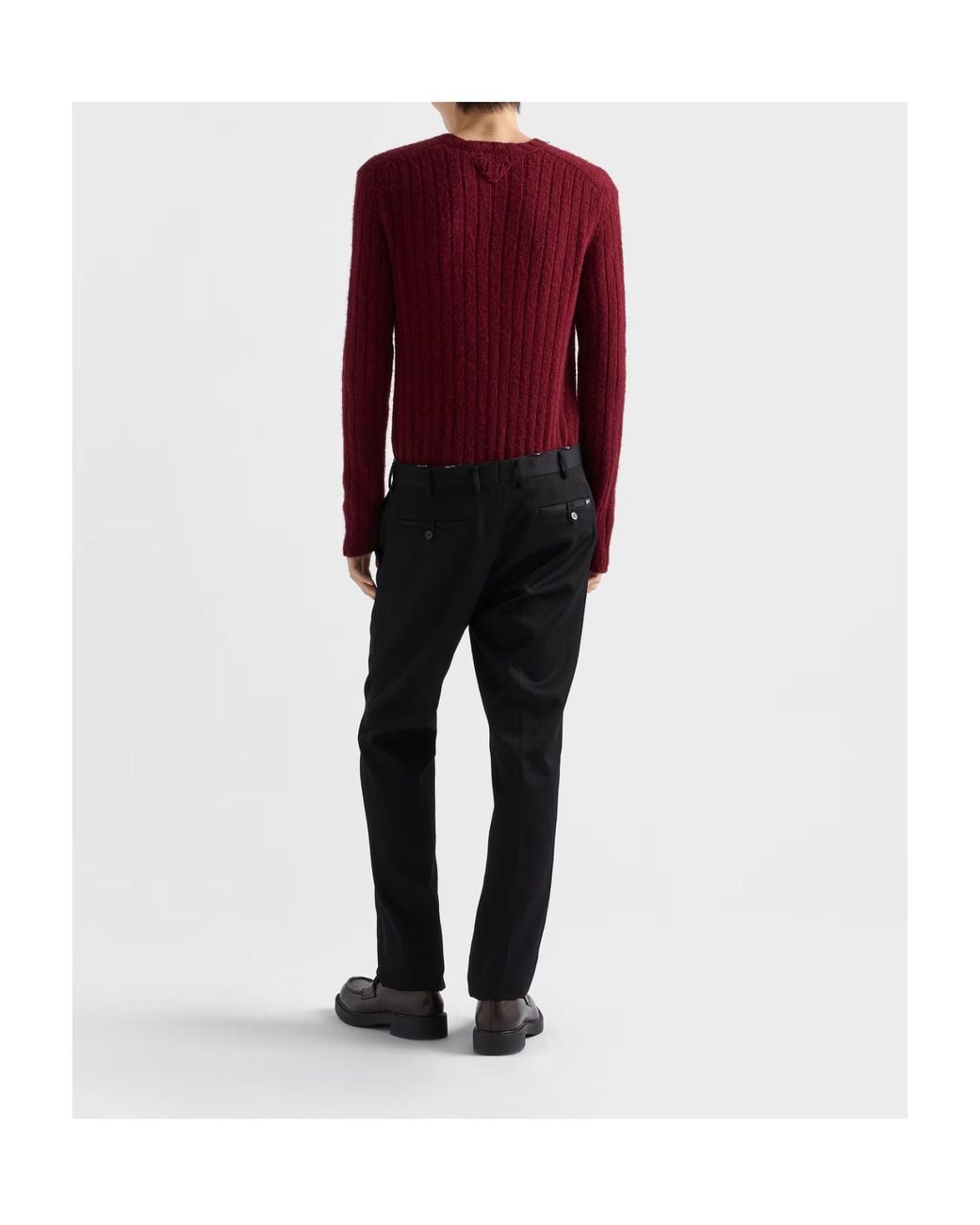 Prada Red Wool Crew-Neck Sweater for men