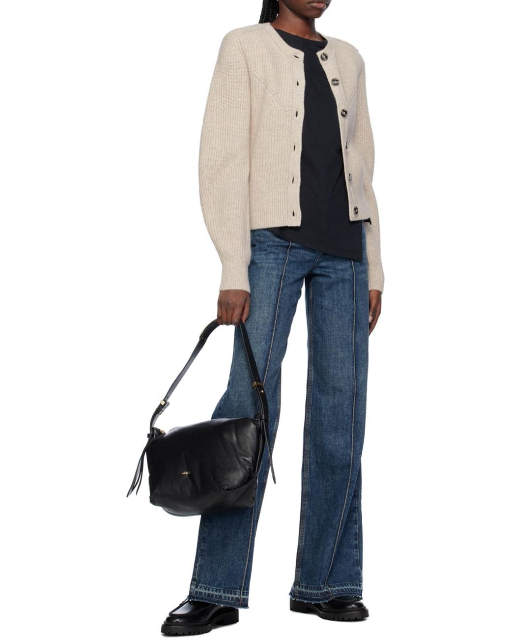 Isabel Marant Blue Noldy Logo-Patch Jeans
