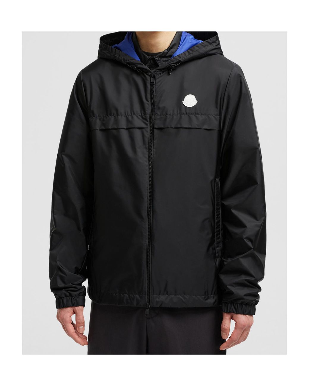 【関税込み】moncler RIFEO' JACKET Moncler Rifeo Logo Patch Zip-Up Jacket in Black for Men | Lyst