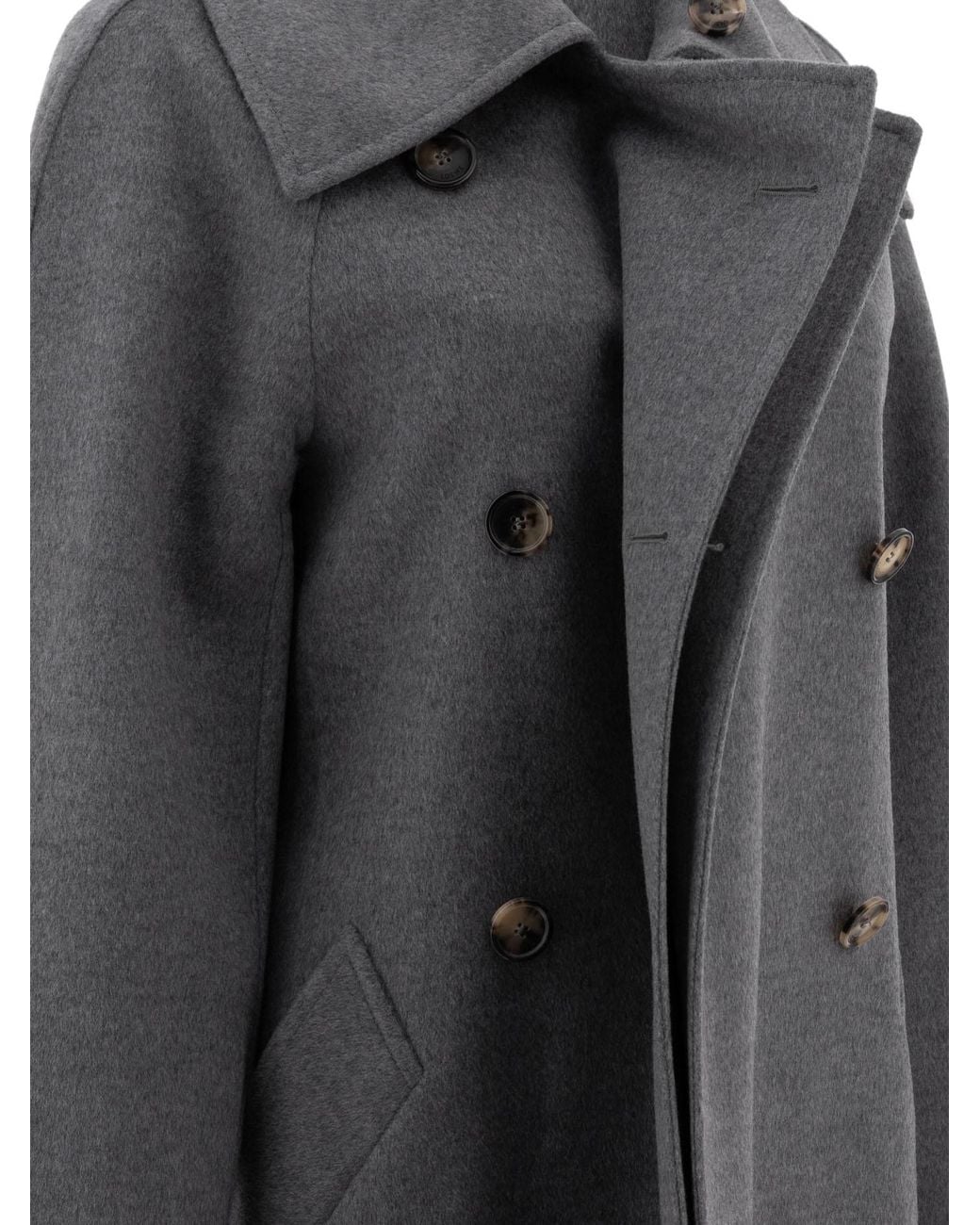 Loewe Gray Double-Breasted Coat