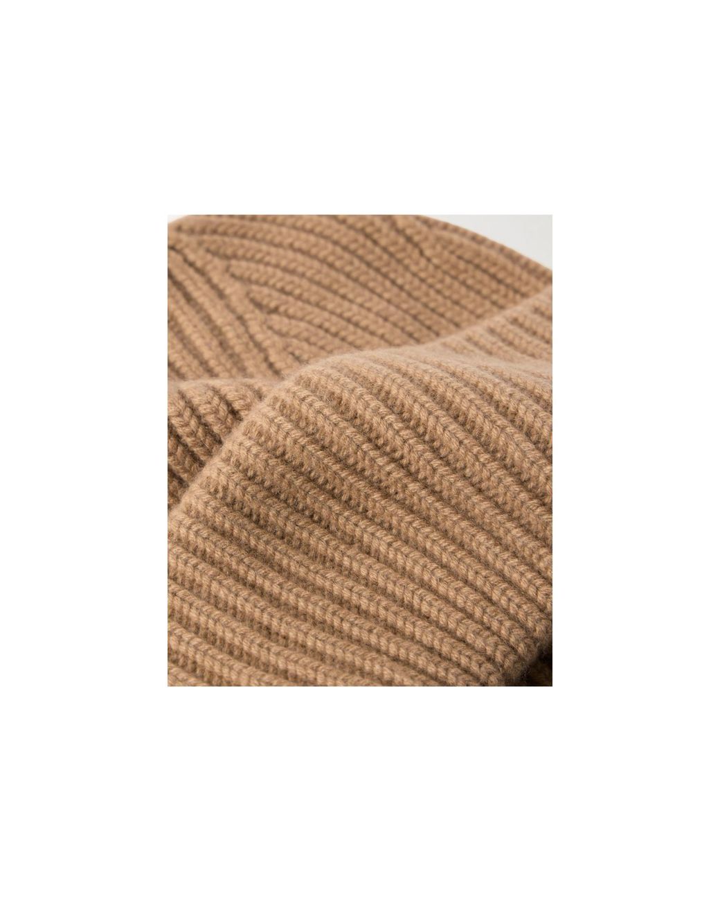 Yves Salomon Brown Ribbed Cashmere Beanie