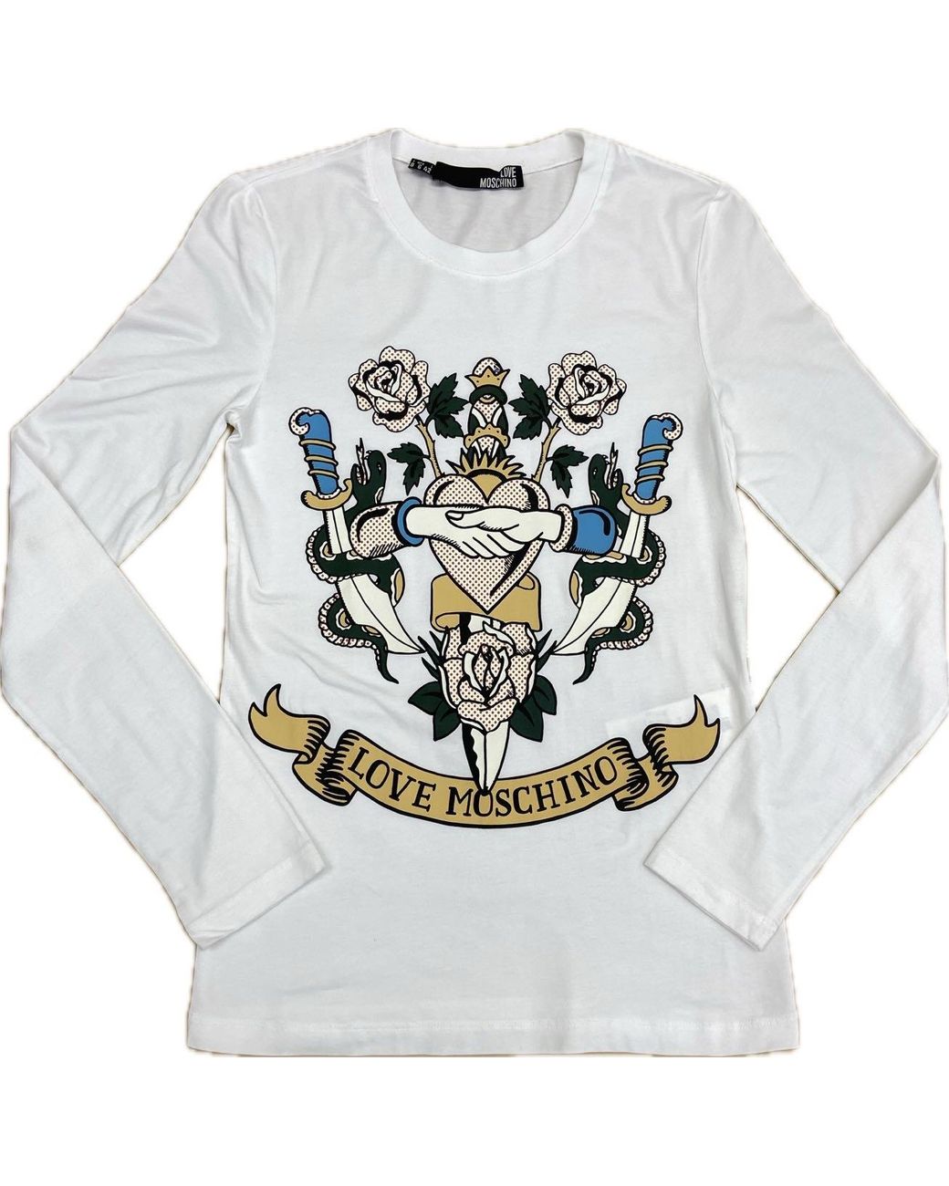 Moschino Gray Long-Sleeved T-Shirt