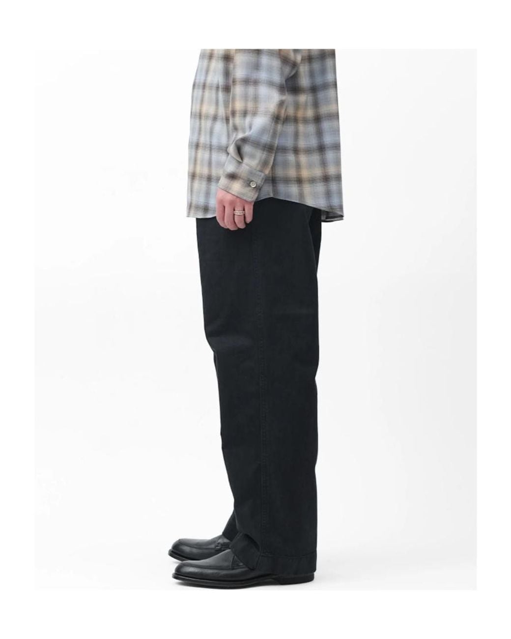 Auralee Black Casual Trousers With Belt Loops for men