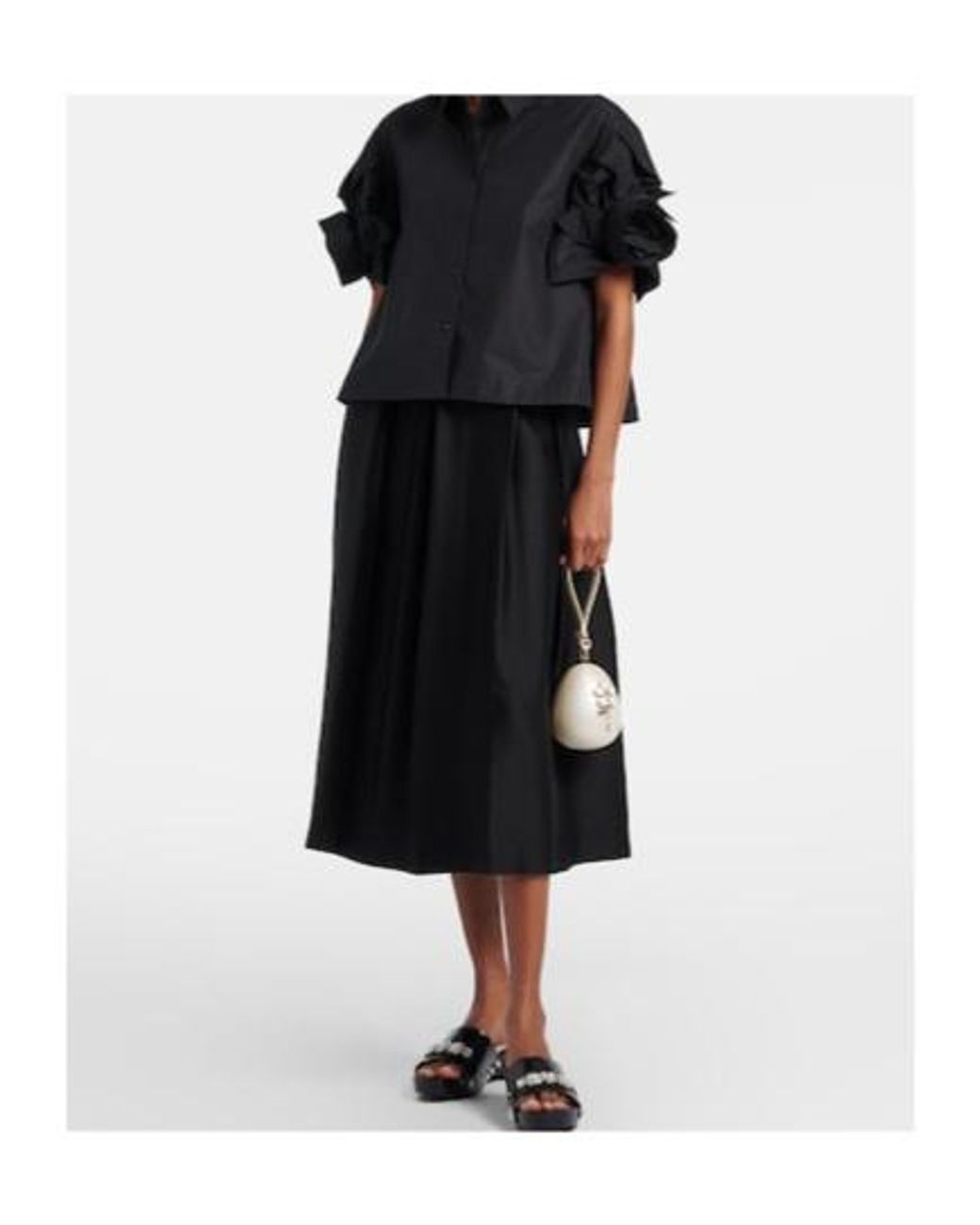 Simone Rocha Black Puff-Sleeve Cotton Shirt