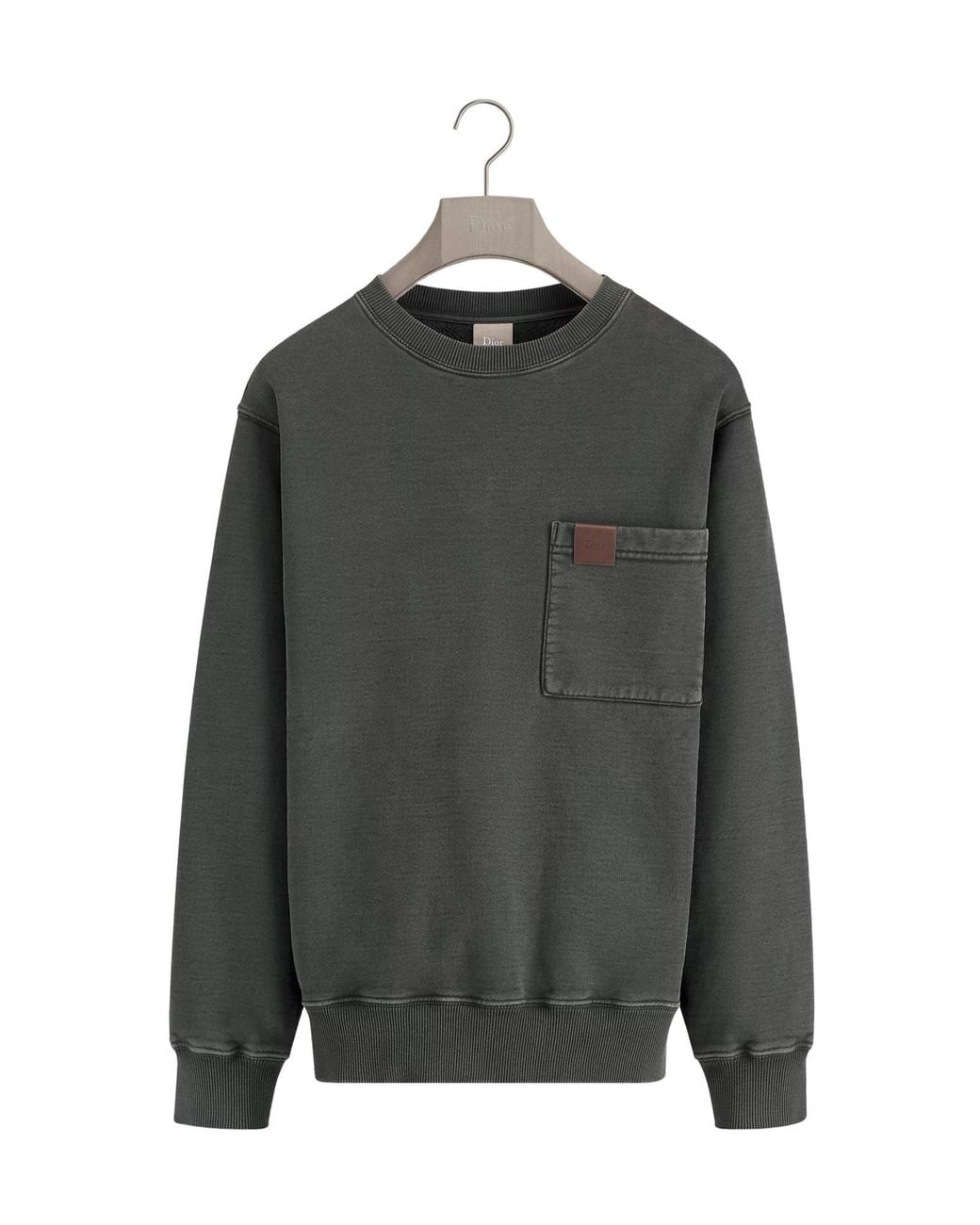 Dior Gray Homme Patch Pocket Fleece Sweatshirt for men