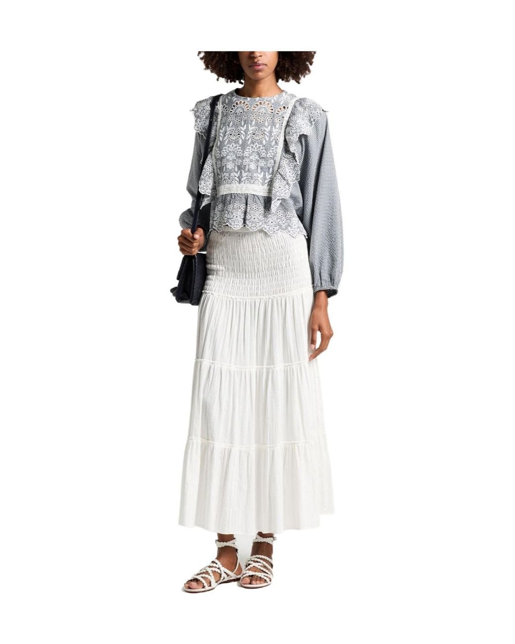 Weekend by Maxmara Gray Long-Sleeved Plaid Shirt