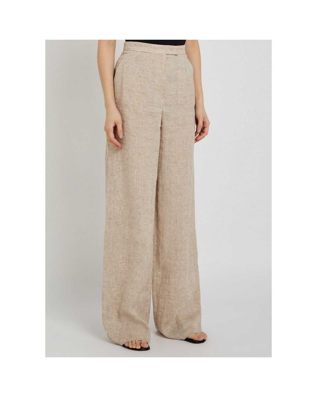 Emporio Armani Natural Linen-Blend Trousers