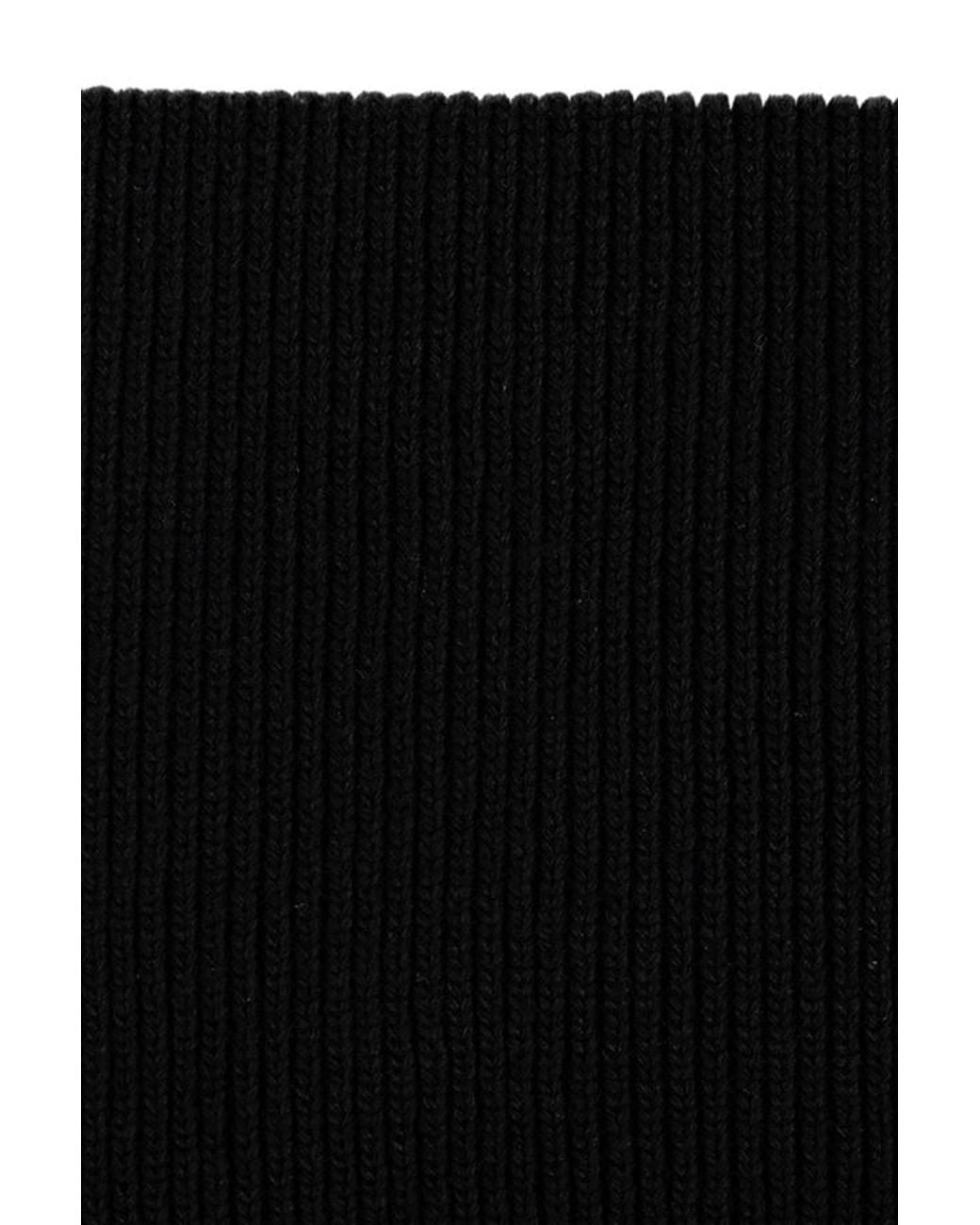 Stone Island Black Junior Compass Patch Knitted Scarf