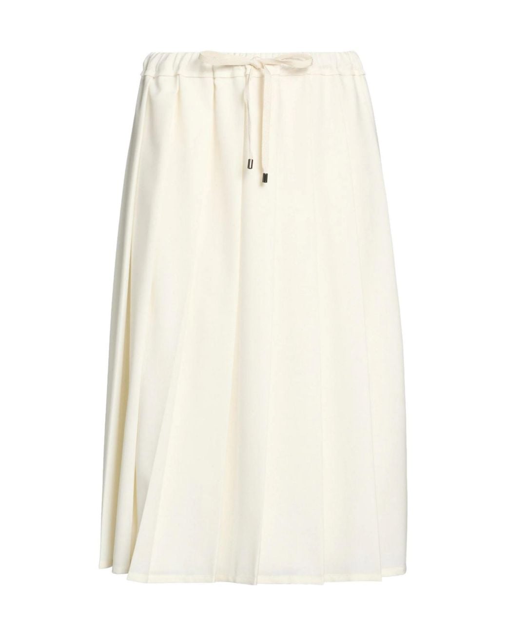 Brunello Cucinelli White Solidcolor Pleated Skirt