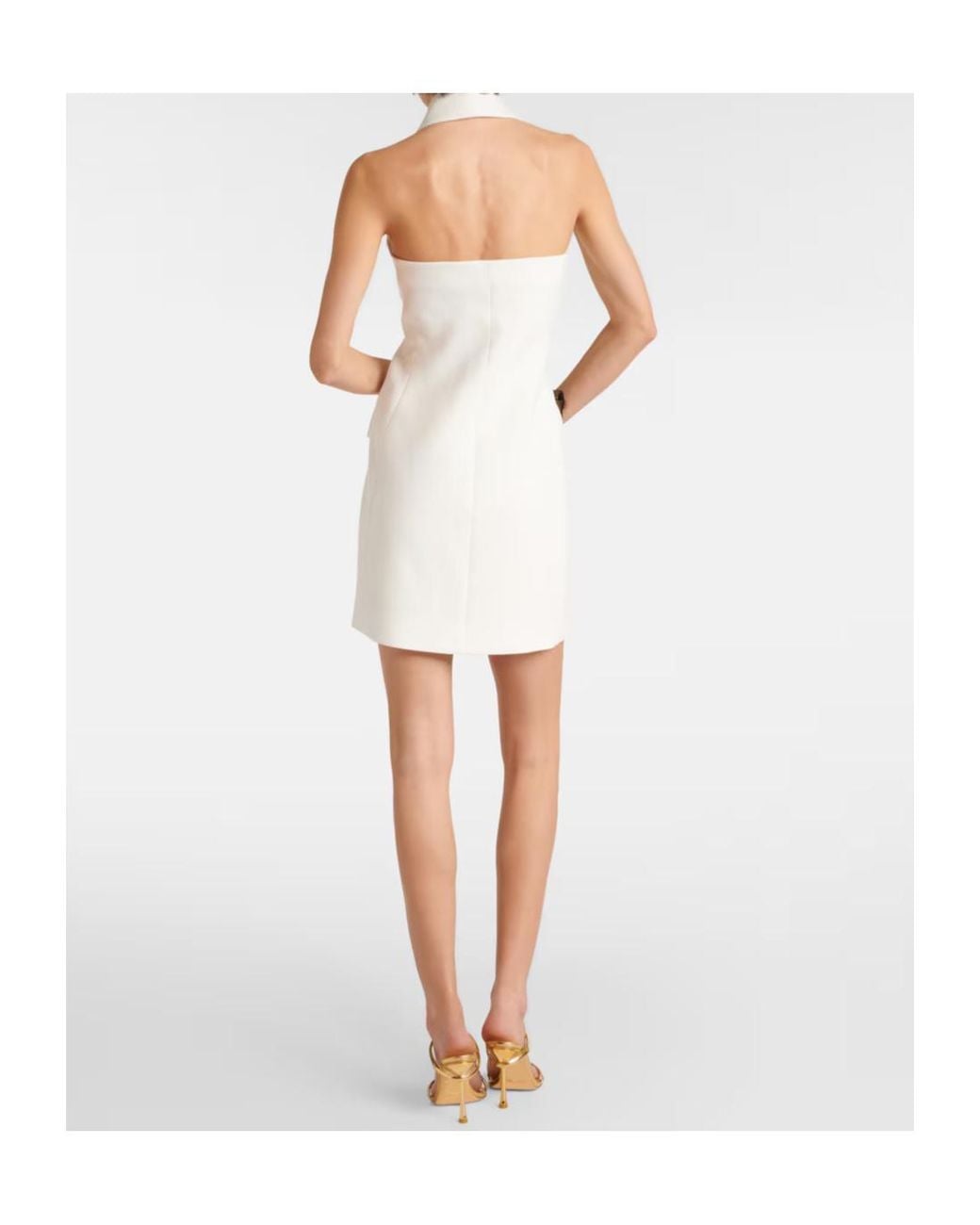 Veronica Beard White Claridge Cotton-Blend Blazer Dress