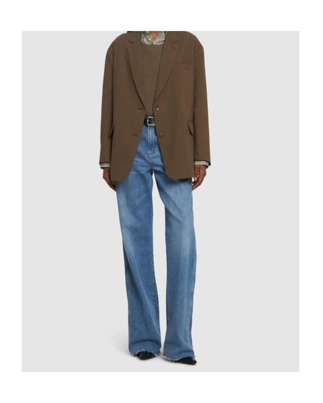 Frankie Shop Green Single-Breasted Blazer