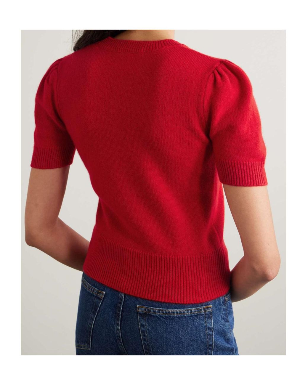 FRAME Gathered Short Sleeve Sweater