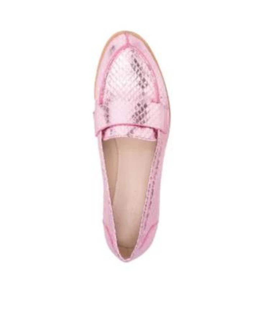 P.A.R.O.S.H. Pink Snakeskin-Effect Metallic Loafers