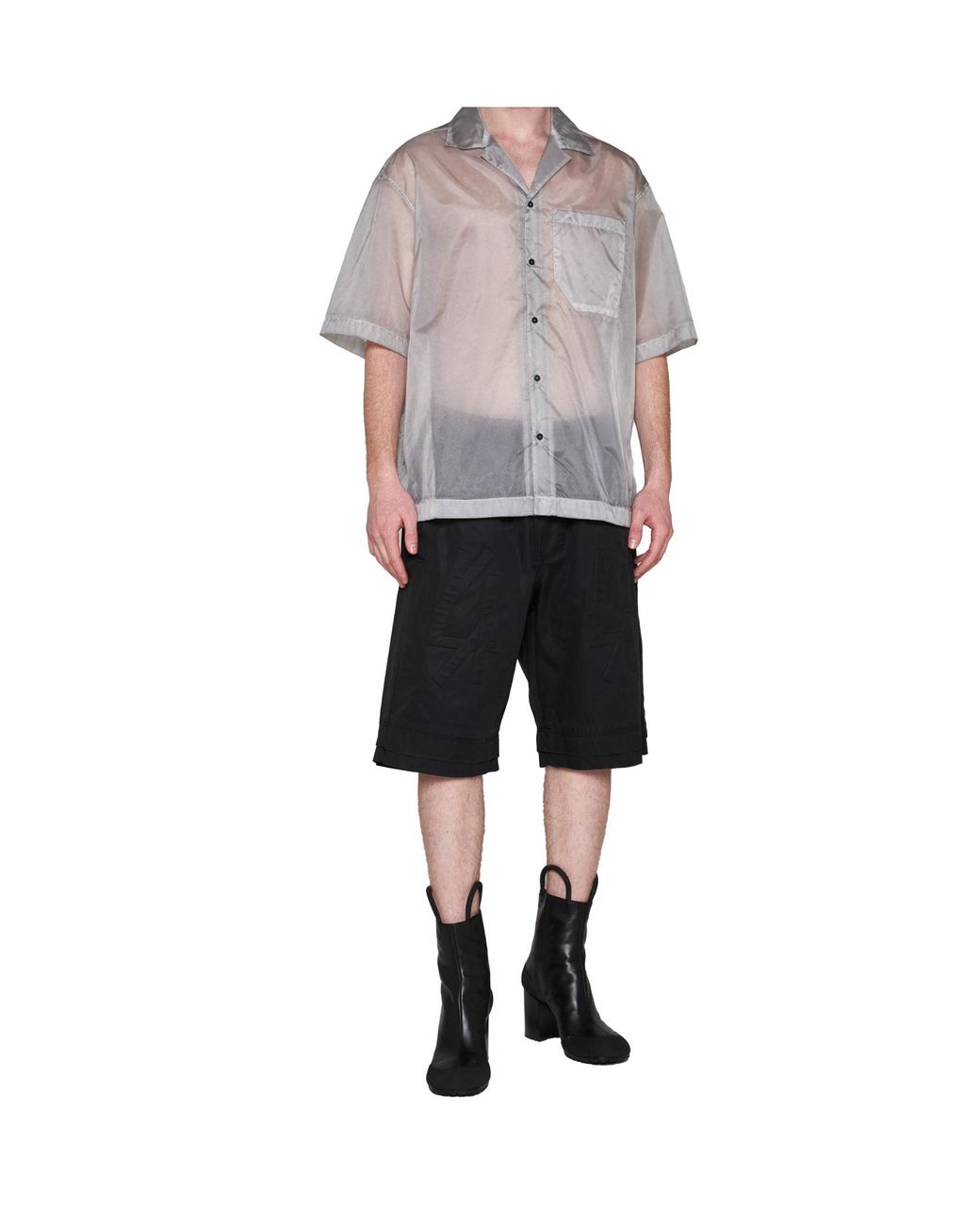 44 Label Group Blue Embossed Logo Elastic Shorts for men