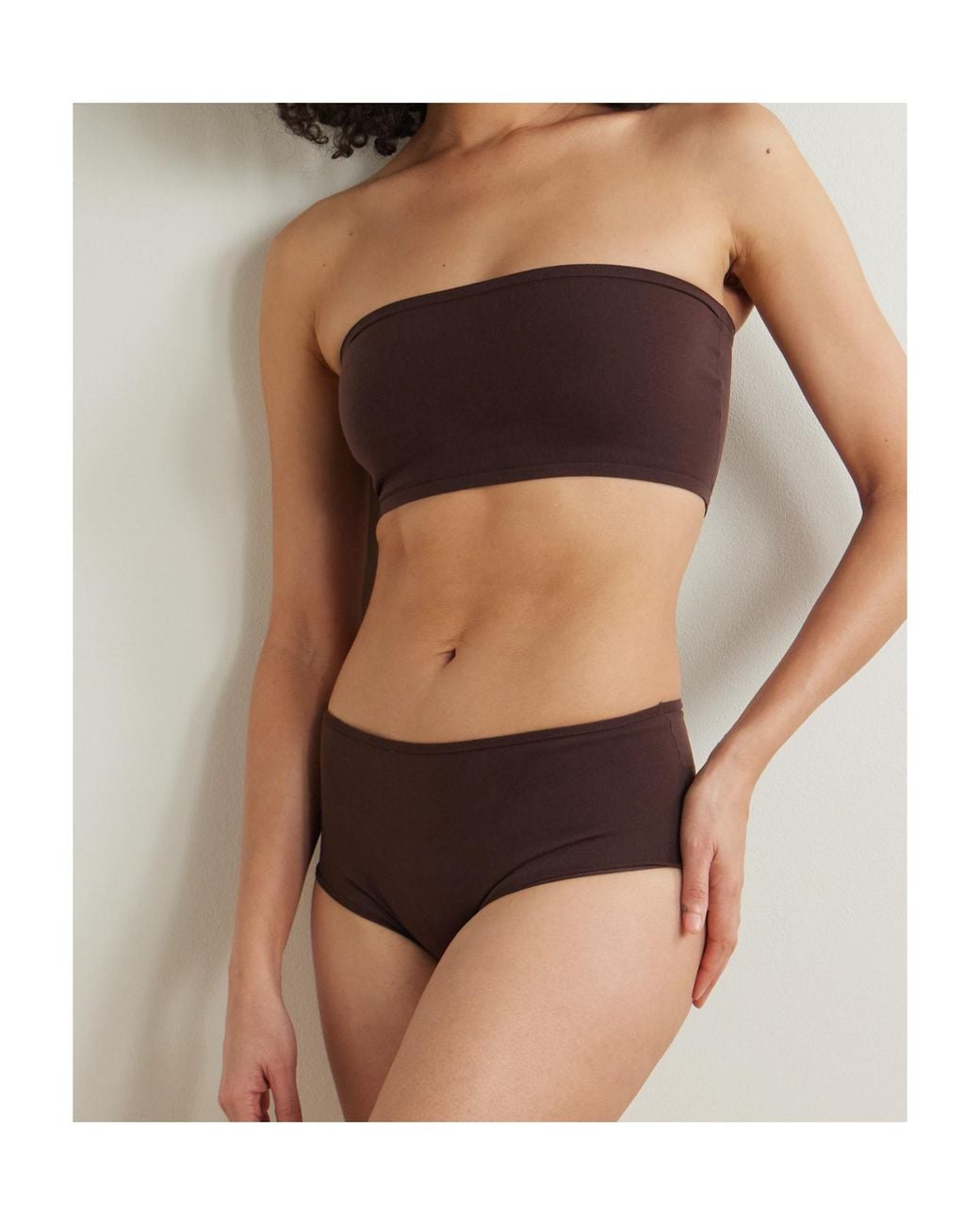 Alaïa Brown Alaïa Second-Skin Knit Lingerie Set