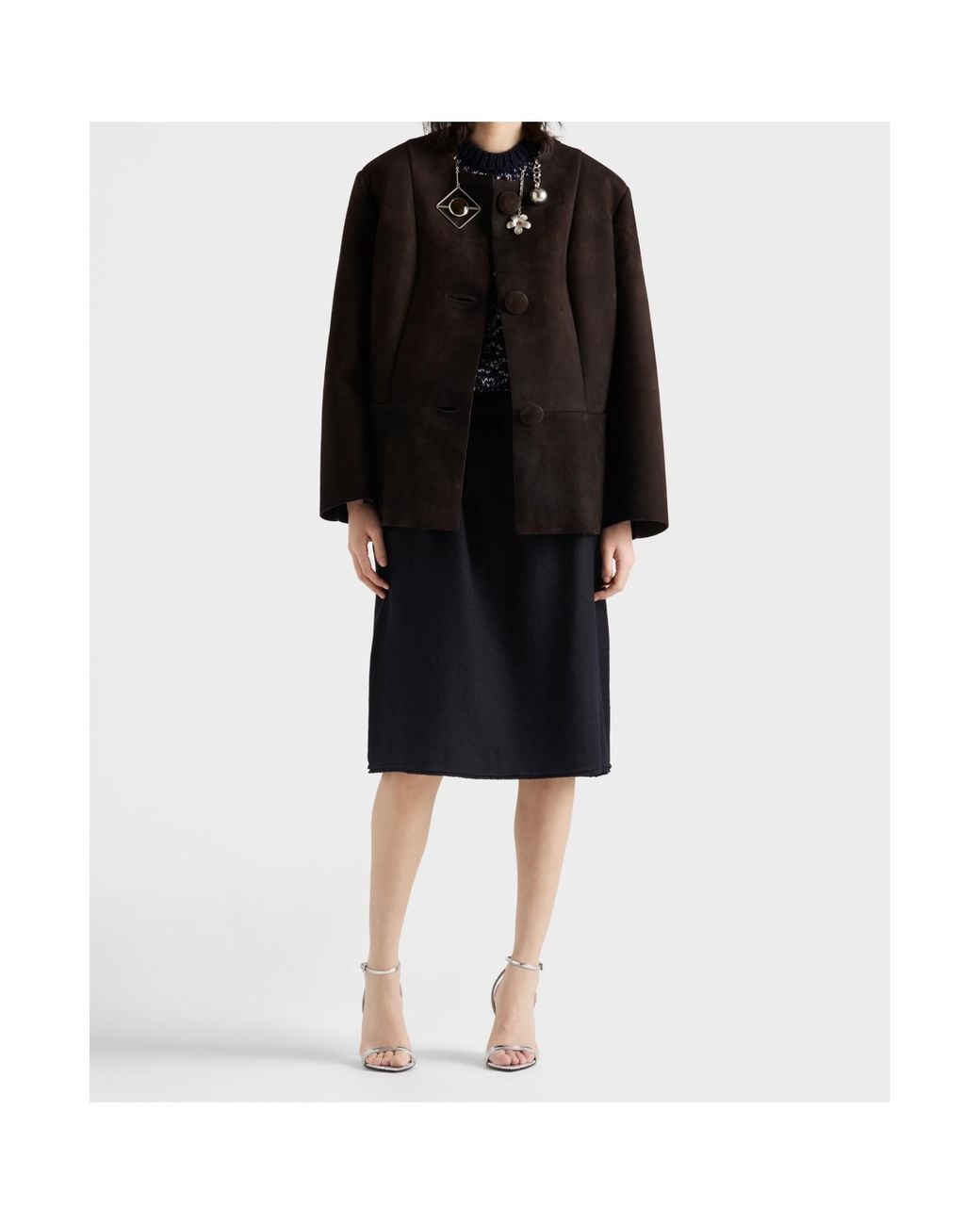 Prada Black Bonded Crewneck Jacket