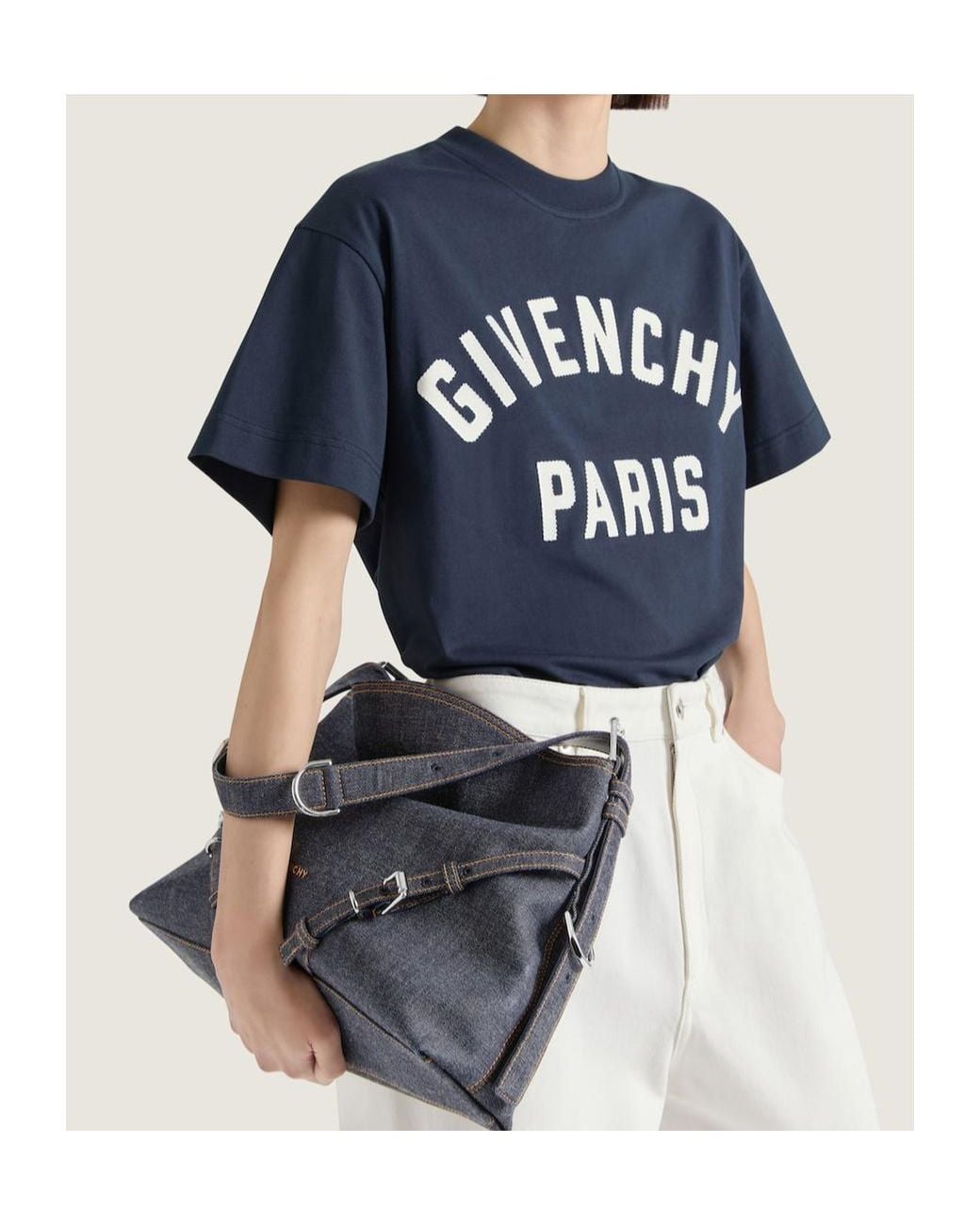 Givenchy Gray Medium Denim Voyou Bag