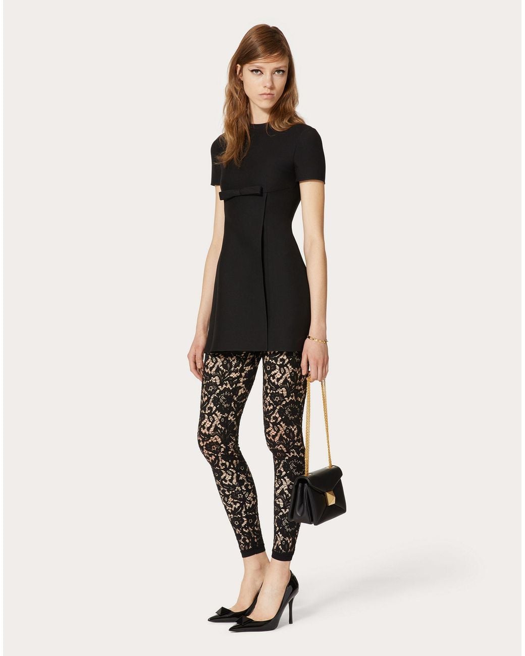 Valentino Black Bow-Detail A-Line Mini Dress