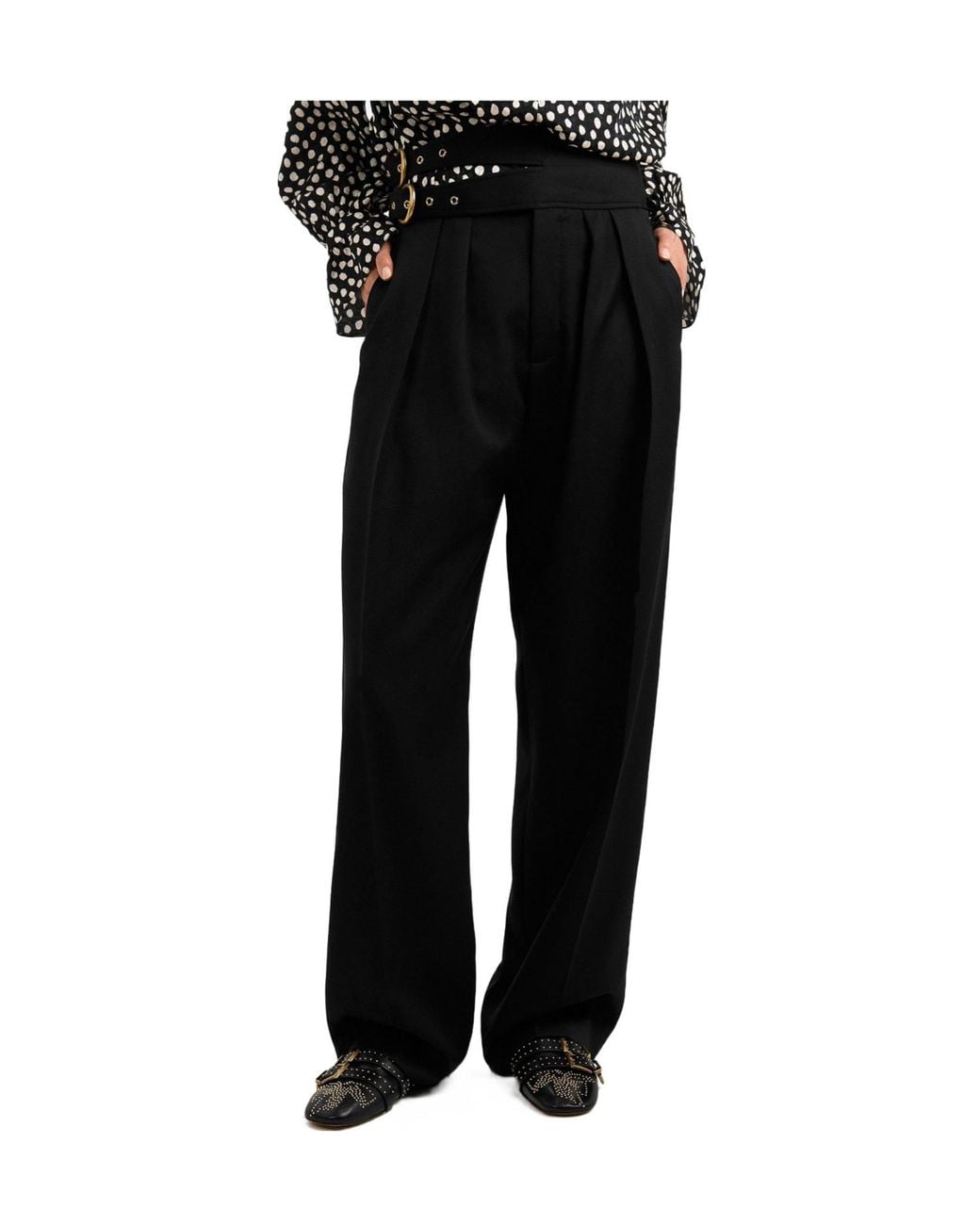 Chloé Black High-Waisted Straight Cropped Trousers