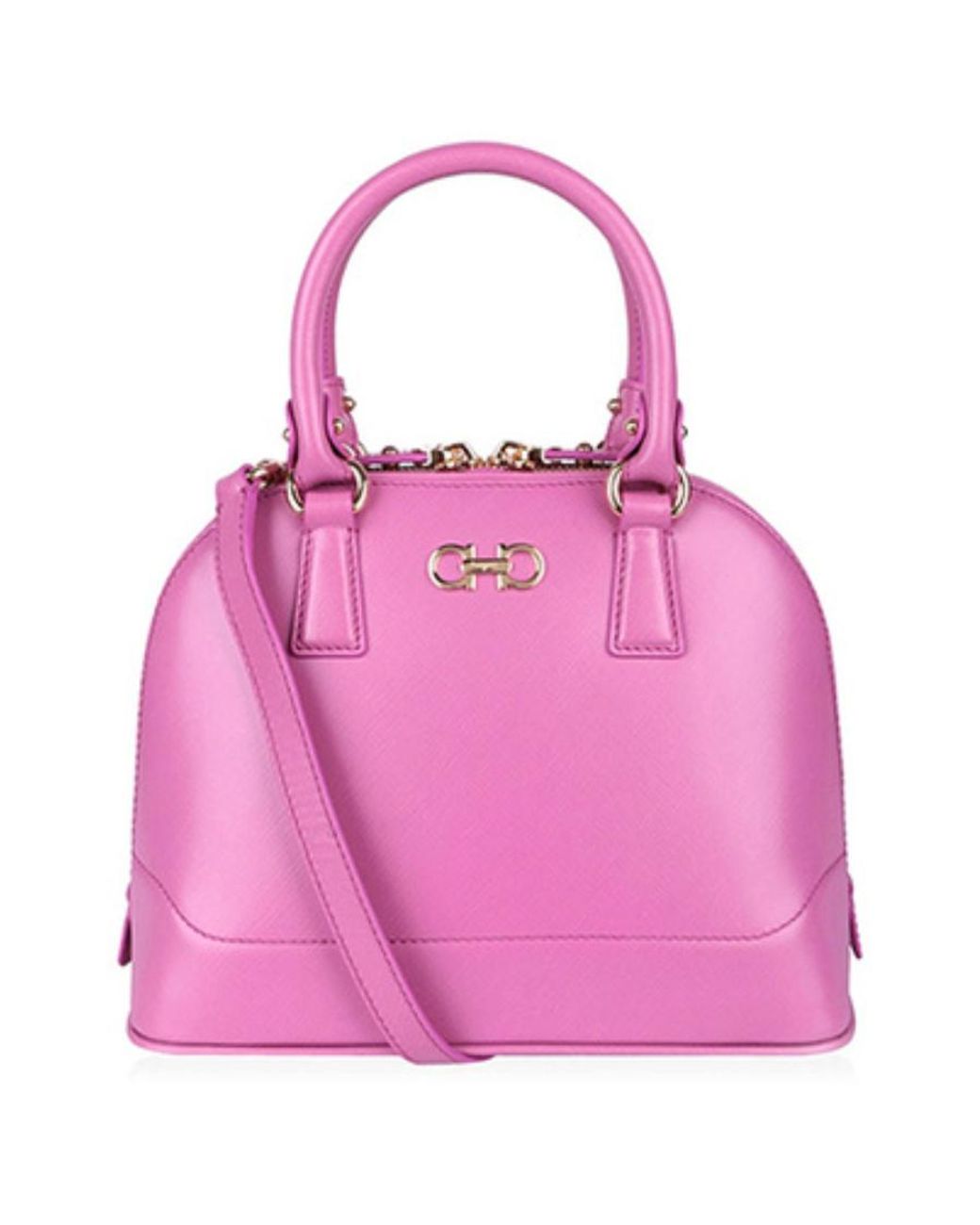Ferragamo Pink Logo Details Handbag
