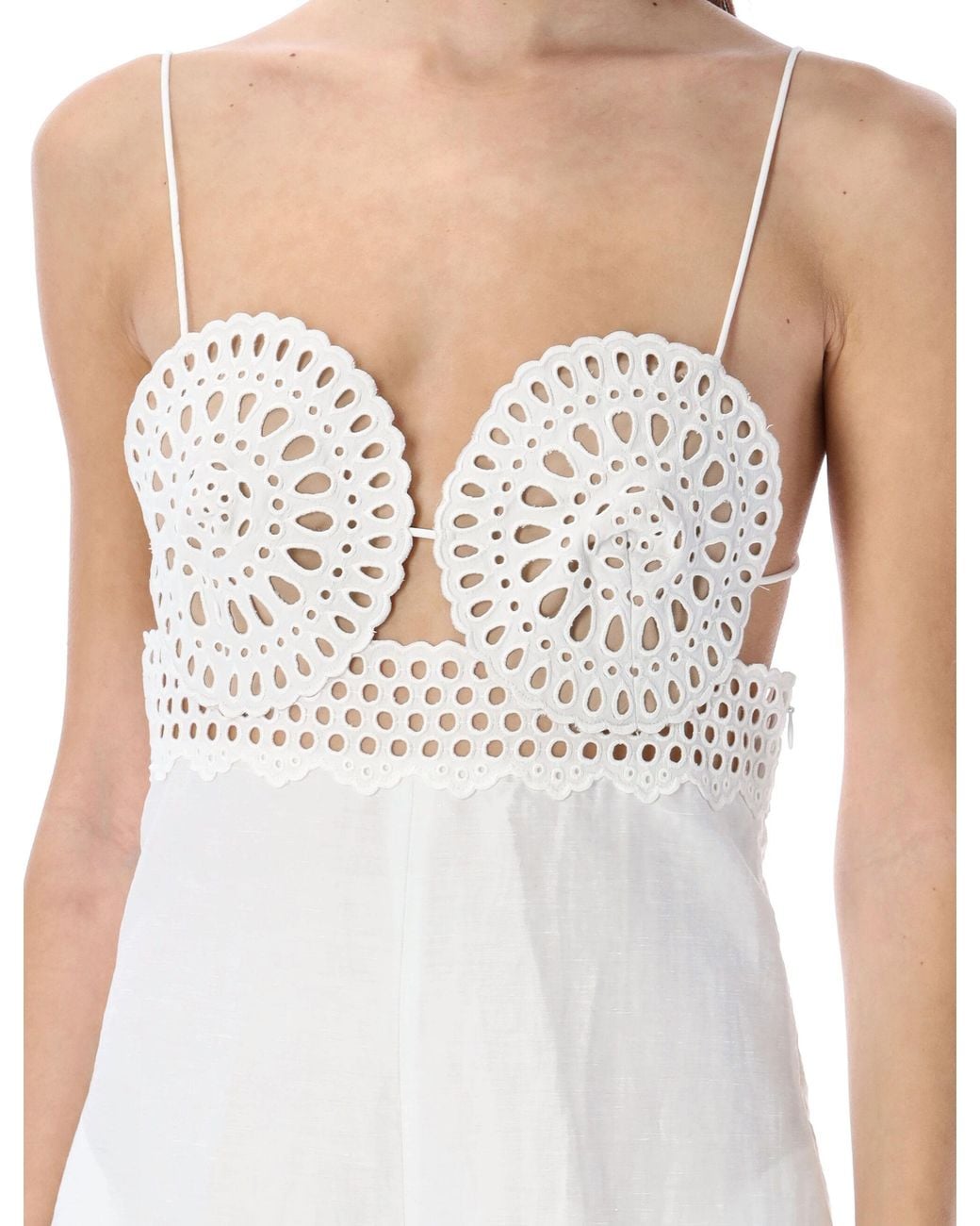 Stella McCartney White Suspender Bra Jumpsuit